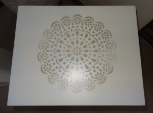 Bedside table top stencilling